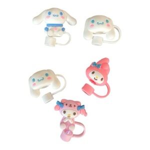 Sanrio Character Straw Toppers- White, Pink, Blue